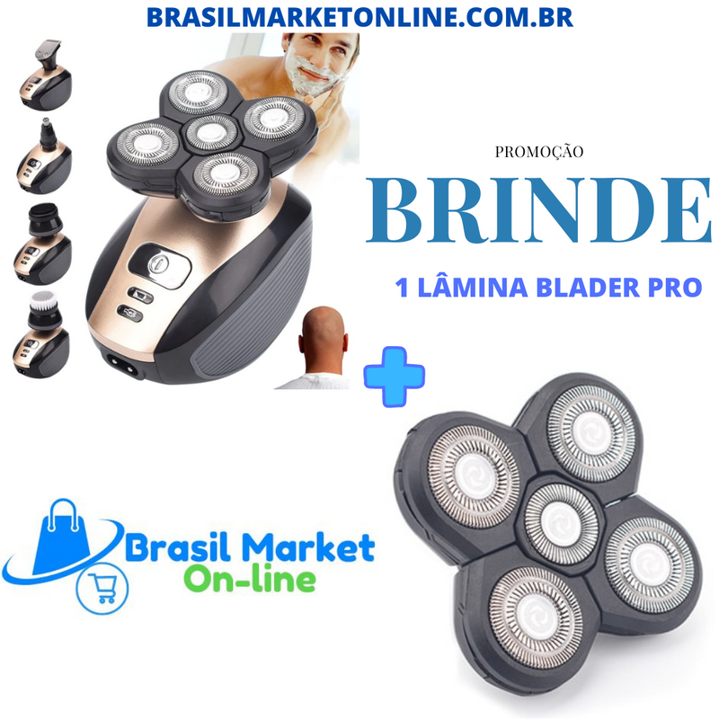 Barbeador e Depilador Elétrico Blader PRO 5D  Kit 5 em 1 + 1 LÃMINA