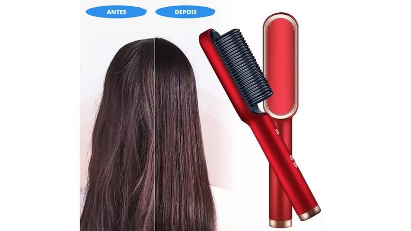 Escova De Cabelo Elétrica 3 em 1 Pente De Aquecimento Para Alisar  Bivolt OFERTA IMPERDÍVEL