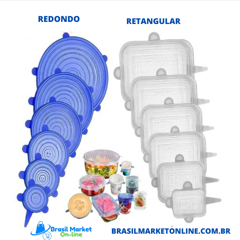 KIT Tampa Hermética de Silicone acessórios de cozinha armazenamento de geladeira