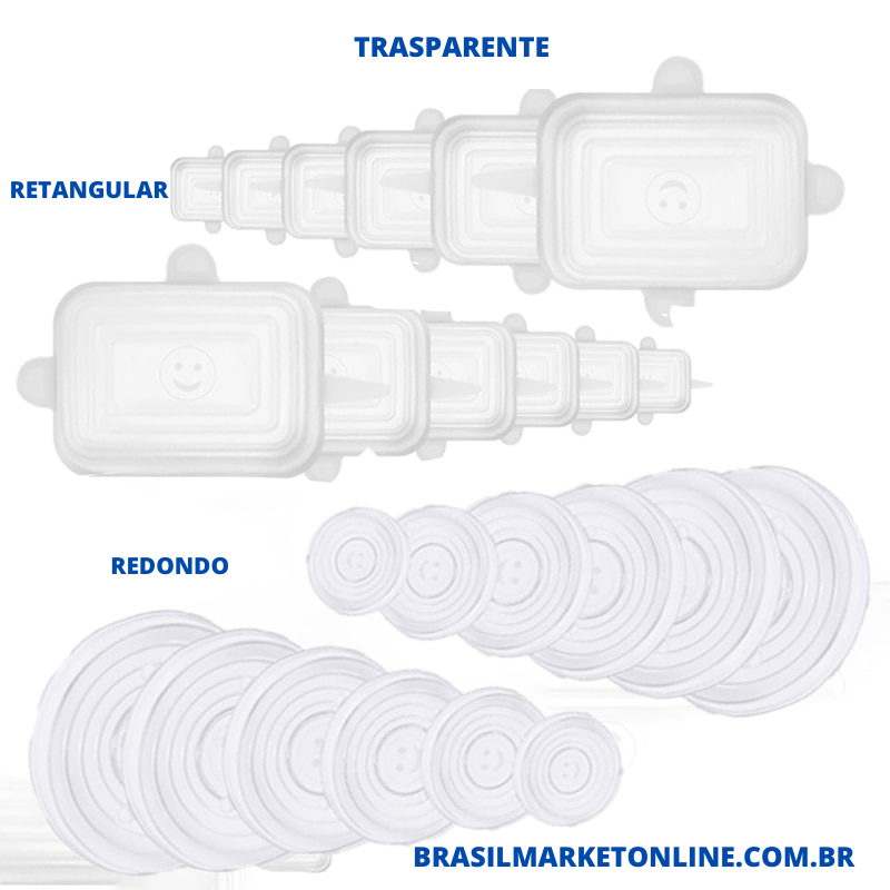 KIT Tampa Hermética de Silicone acessórios de cozinha armazenamento de geladeira