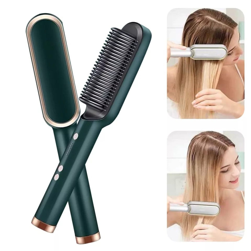 Escova De Cabelo Elétrica 3 em 1 Pente De Aquecimento Para Alisar  Bivolt OFERTA IMPERDÍVEL