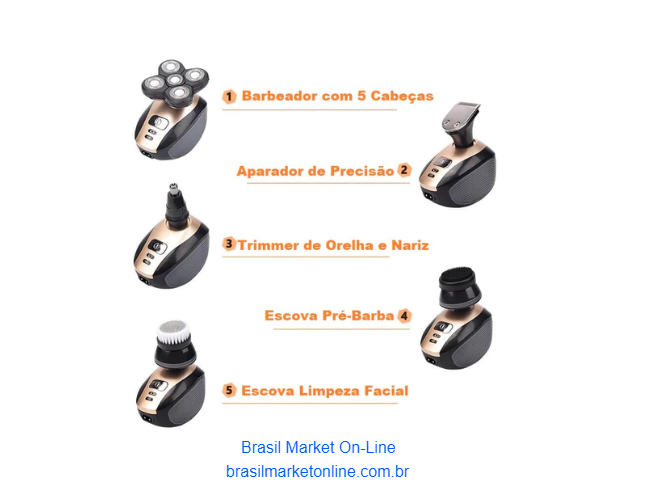 Barbeador e Depilador Elétrico Blader PRO - Kit 5 em 1 + BRINDE Caneta Beard Pen