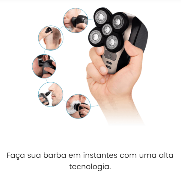 Barbeador e Depilador Elétrico Blader PRO 5D  Kit 5 em 1 + 1 LÃMINA